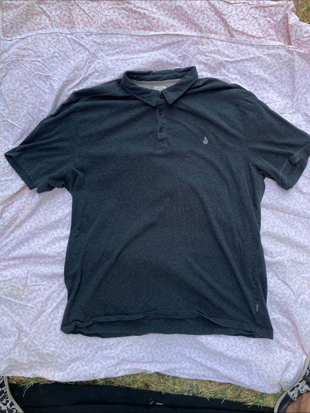 Volcom Men's Black Polo Shirt with Subtle Logo